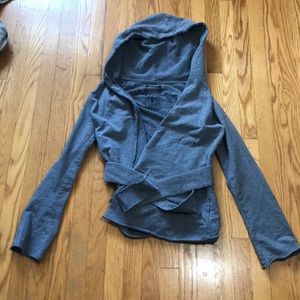 Lucky Brand heather Gray wrap sweatshirt